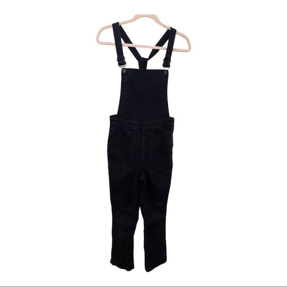 Madewell Demi Bootcut Stretch Denim Overalls Black Frost Medium - Picture 5 of 12